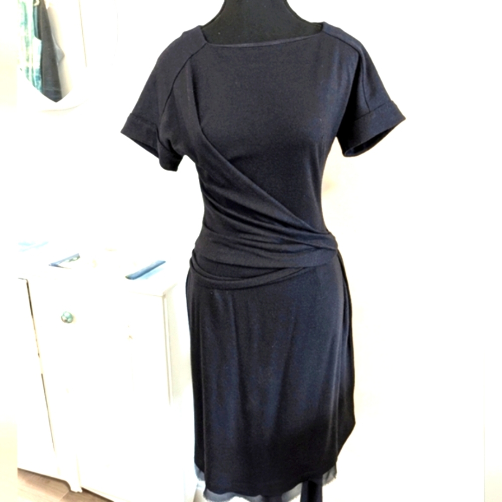 Costume National tie wrap wool dress Sz 42/6